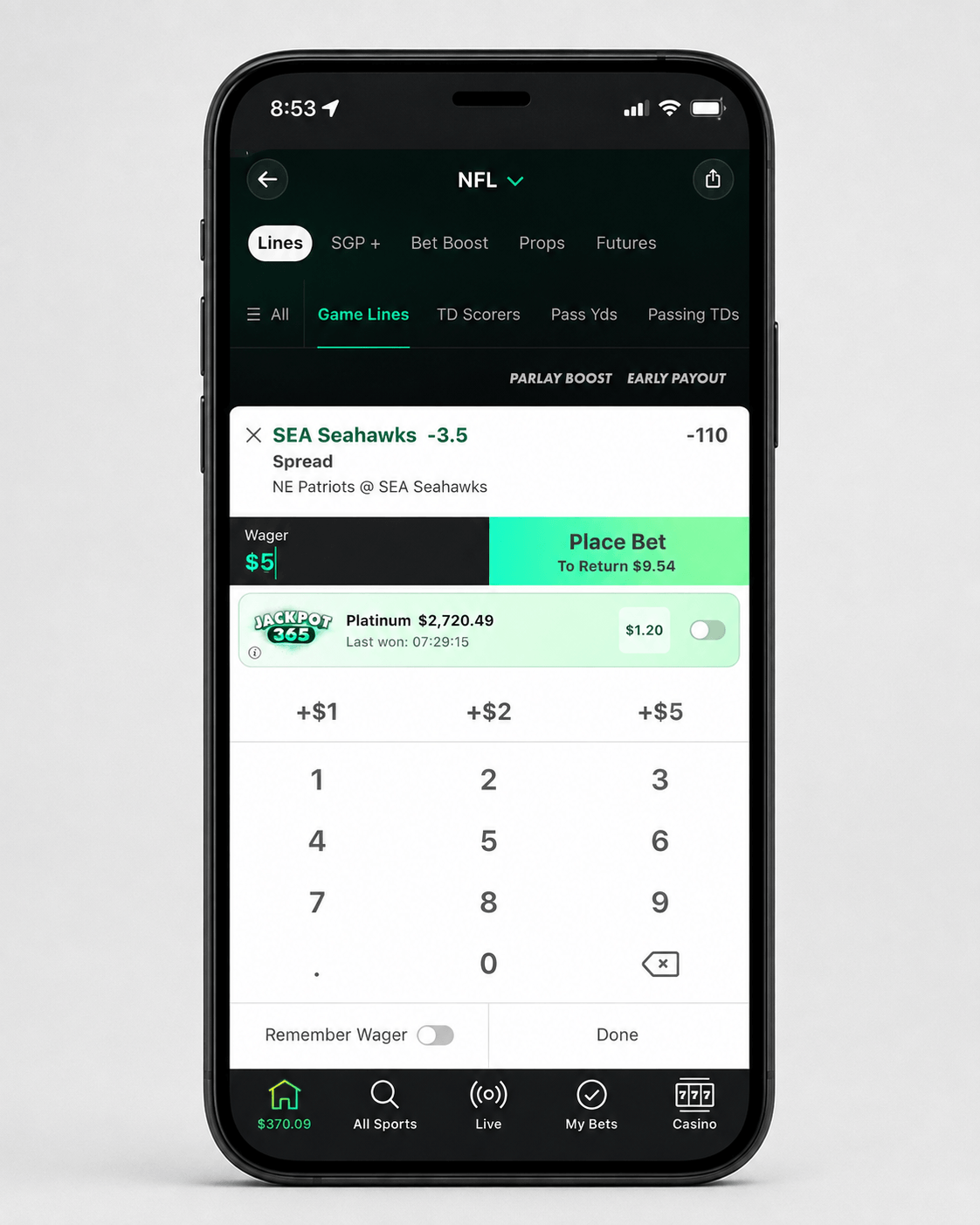 bet365 Week 1 pick